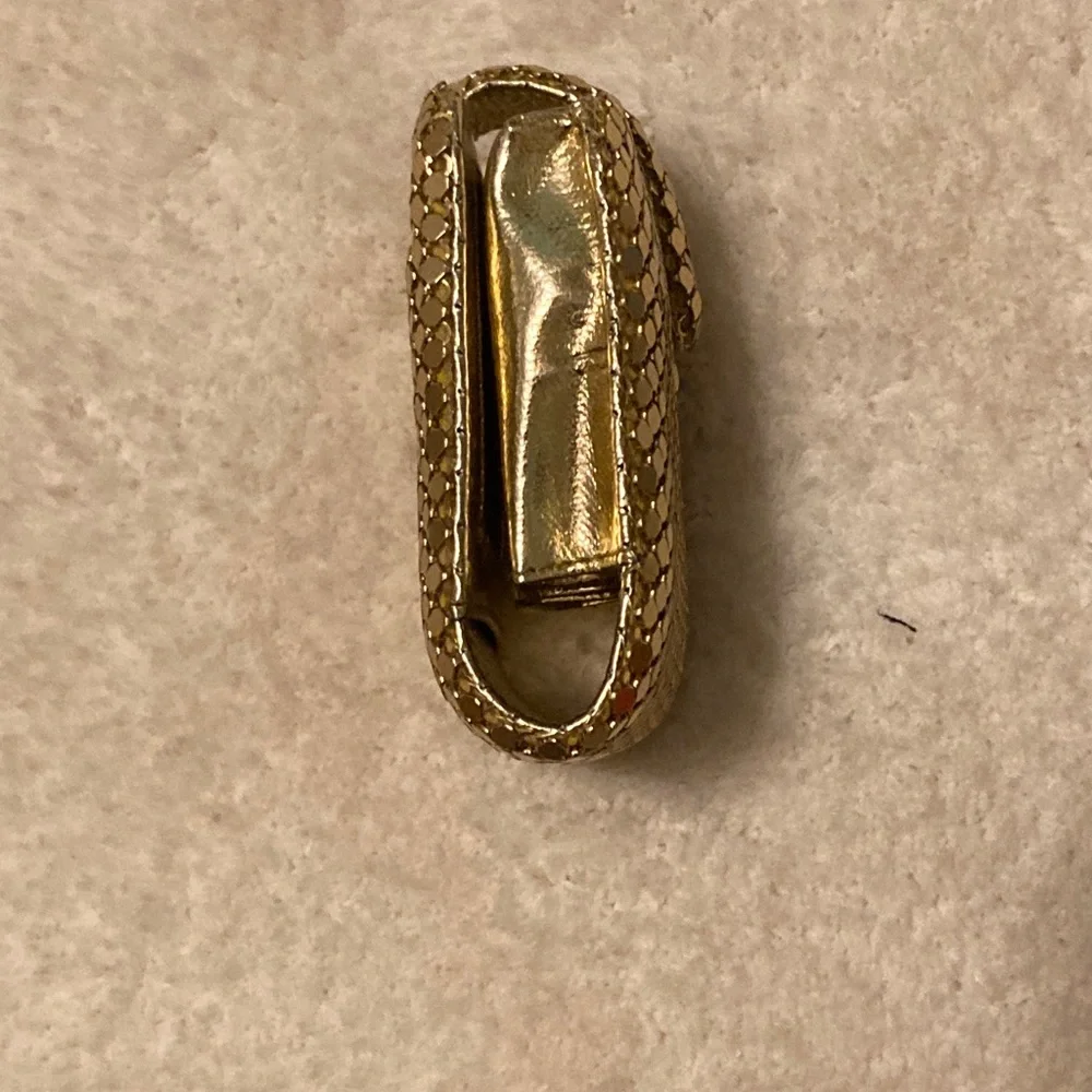 Gold Mesh Swanky Lipstick case ….holds 2 lipsticks ….dripping class